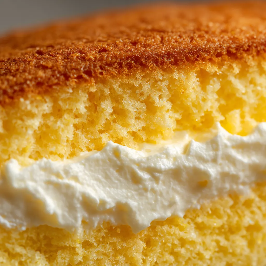 Close-up of Lemon Cream Roll filling and sponge texture.