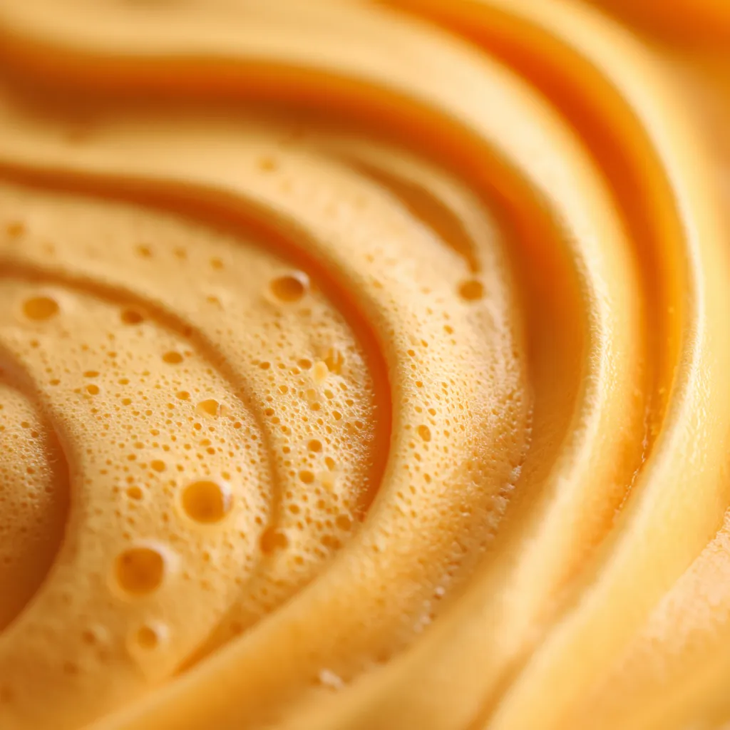 Mango Dessert Recipe (Easy, No-Bake & Creamy Summer Treats by Chef James) 10 Close-up of creamy mango dessert recipe mousse texture.