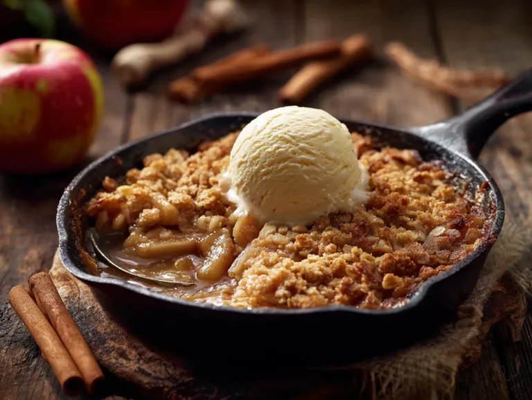 Flat lay of ingredients for making a classic apple dessert.