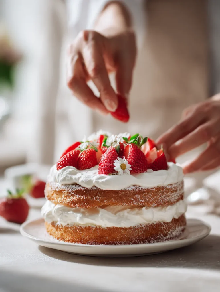 Assembling the cake layers