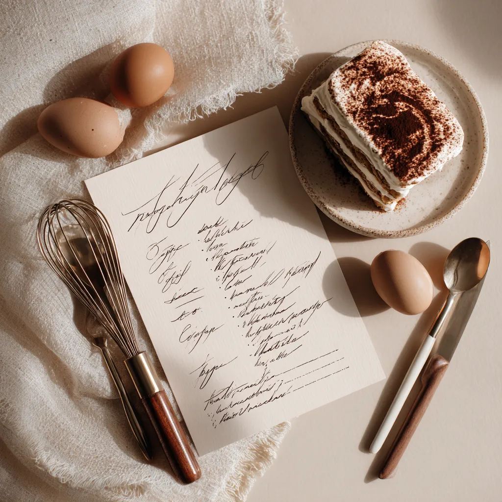 recipe card for tiramisu baked alaska dessert