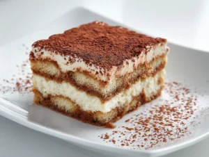 what is tiramisu dessert on rustic plate