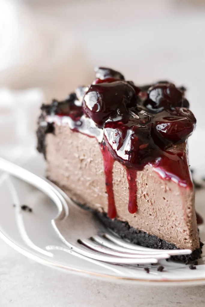 Chocolate Cherry Cheesecake No Bake 009