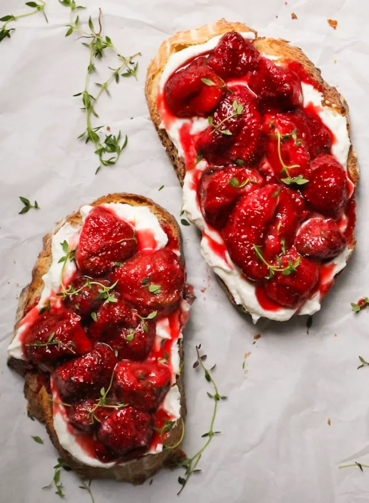 Roasted Strawberry Whipped Ricotta Toast 8