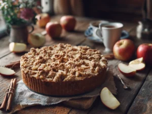 Apple Crumble Coffee Cake with streusel topping