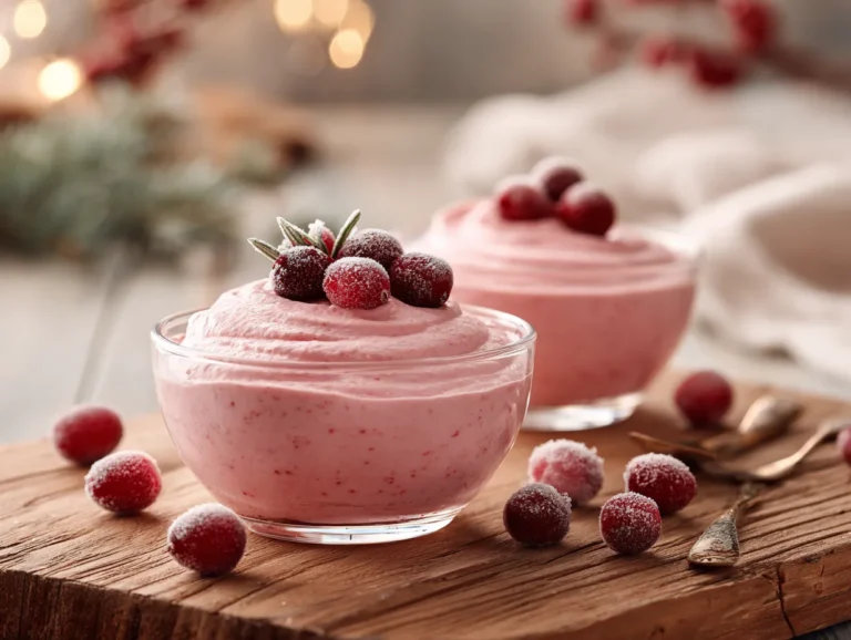 brahim a Cranberry mousse dessert cups on a wooden table soft c6a60913 bae6 4adc 8c70 ba127a11639f 3