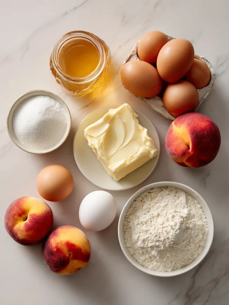 brahim a Top down flatlay of cupcake ingredients fresh peache b842081a a6e2 457b 9bc3 5db4b2a425da 1 1