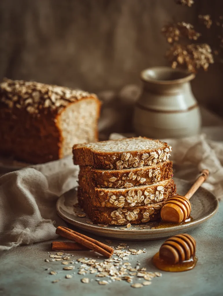 Honey Cinnamon Oatmeal Bread 4 brahim a lose up of honey cinnamon oatmeal bread with golden de3838d8 e8bb 42e4 bac0 174fbb5bf066 0