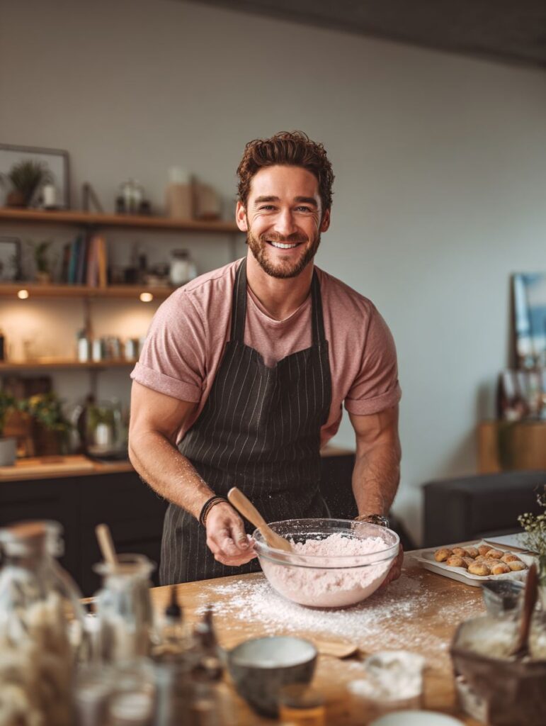 Irresistible Summer Peach Cake (Moist, Juicy & Fresh Summer Peach Recipe) 11 Chef preparing the Irresistible Summer Peach Cake