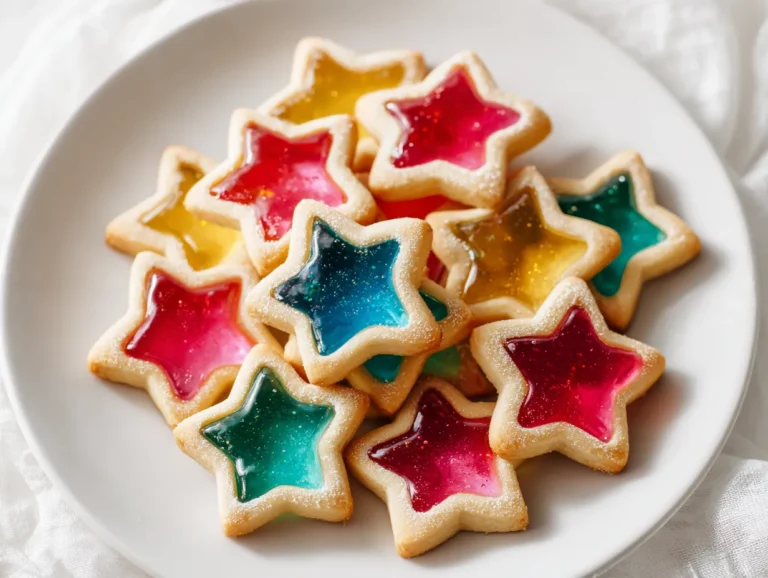 Easy Stained Glass Cookies with colorful translucent centers.