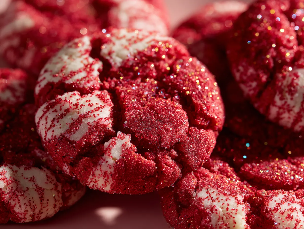 Magic of Candy Cane Cookies arranged on a festive holiday plate.