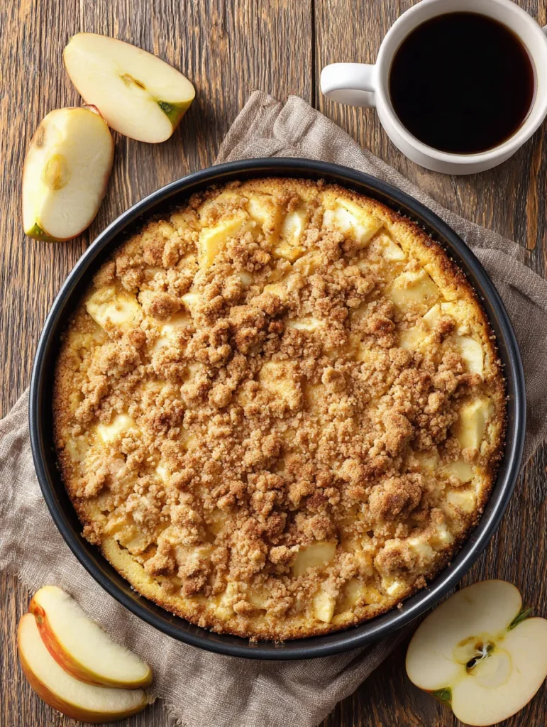 Apple Crumble Coffee Cake That Tastes Like Fall in Every Bite 6 Slice of apple crumble coffee cake with coffee