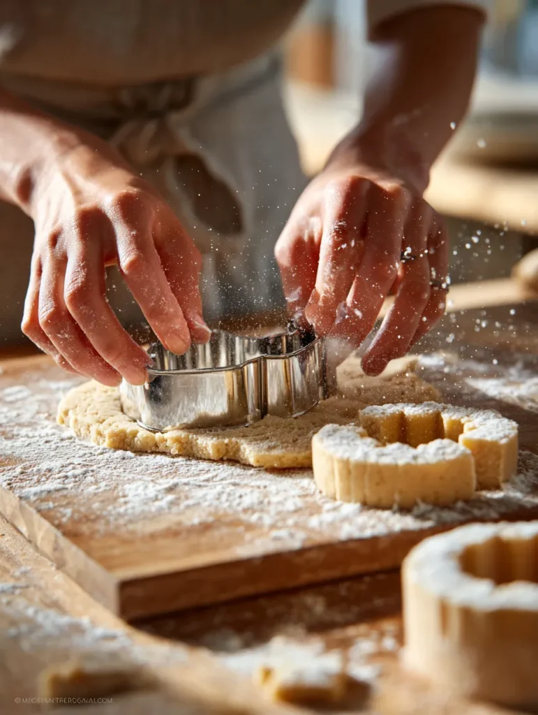 Easy Stained Glass Cookies – Colorful, Glowing “Glass” Centers Made Easy 8 Cutting dough for Easy Stained Glass Cookies.
