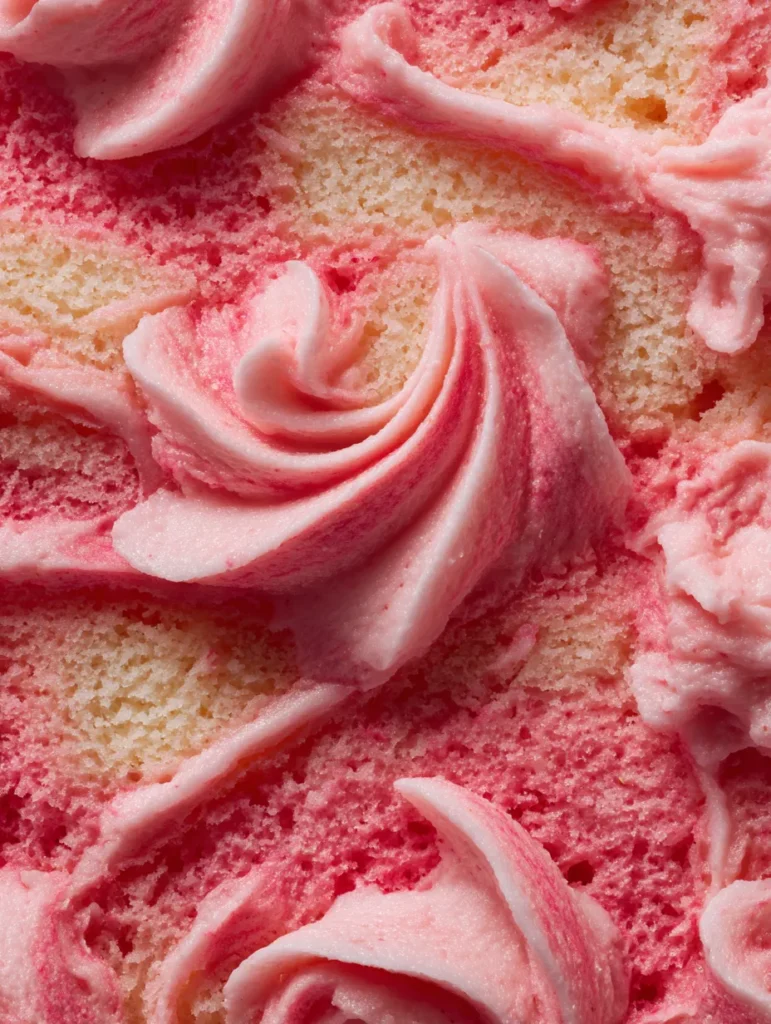 Strawberry Cake Sheet (Moist, Fresh & Easy for a Crowd) 10 Close-up texture of strawberry cake sheet