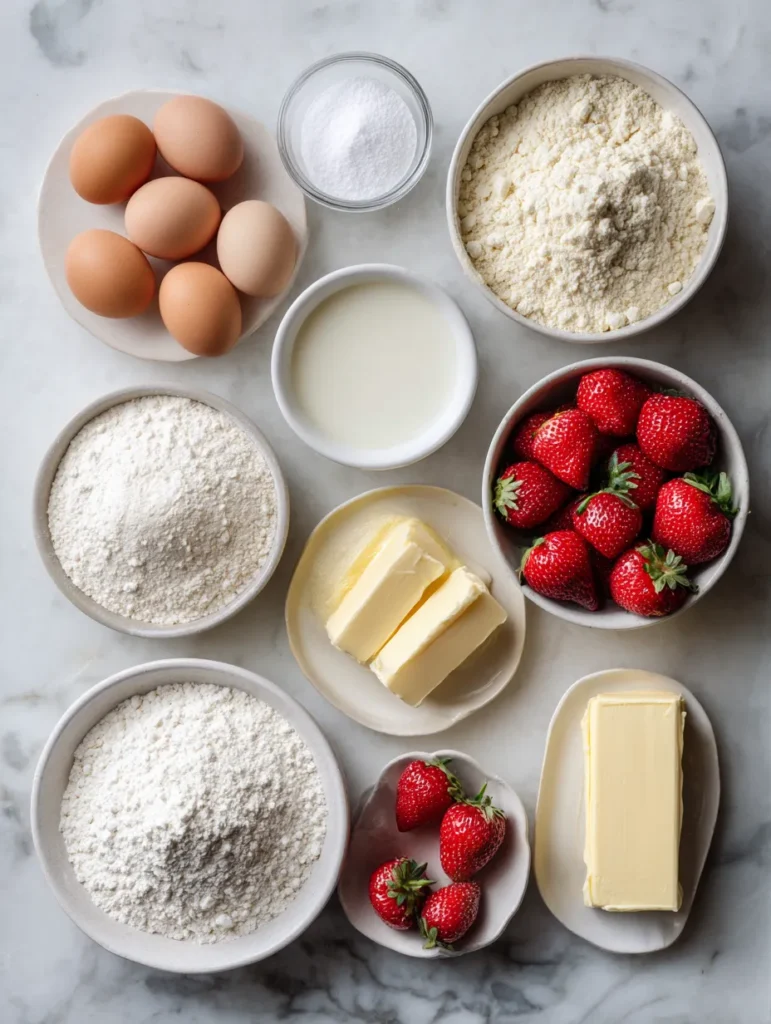 Strawberry Custard Cake – Fluffy, Creamy & Perfect for Summer 7 Ingredients for strawberry custard cake