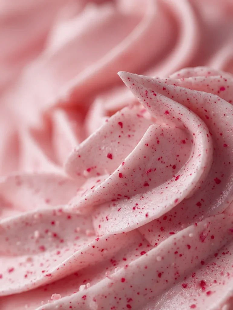 Strawberry Icing for Chocolate Cake (Bright, Creamy & Naturally Pink) 10 Close-up strawberry icing texture