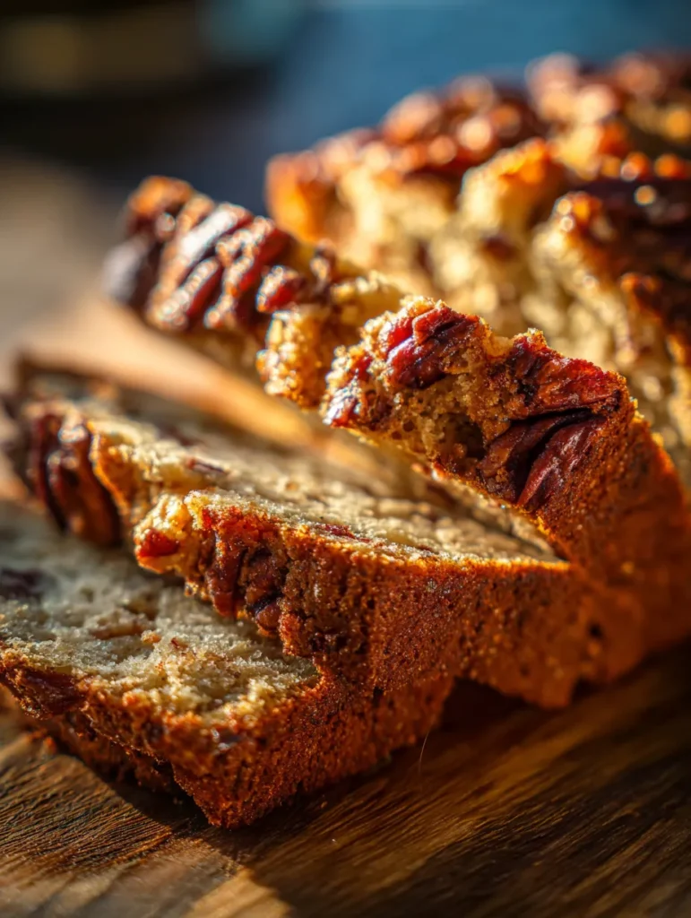 Sweet Alabama Pecan Bread – A 5-Star Moist, Buttery & Pecan-Loaded Loaf 6 Close-up of moist Sweet Alabama Pecan Bread slice with pecans