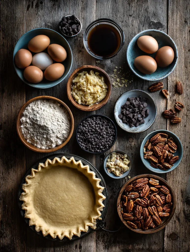 Toffee Chocolate Pecan Pie: Gooey, Rich & The Ultimate Holiday Dessert 7 Ingredients for toffee chocolate pecan pie