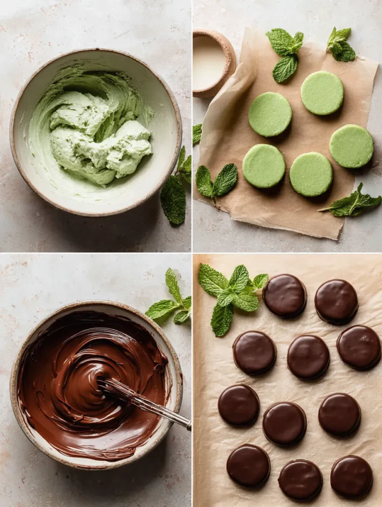 Homemade Peppermint Patties Recipe (5 Ingredients!) 7 brahim a A single image collage divided into four equal secti cc8e031b 6774 4332 9a82 03f5951298e7 1