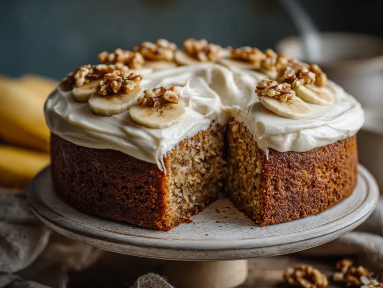 brahim a Best banana bread cake sliced on a cake stand ultra bc1c006d 77f1 4572 b903 4b2edbb52508 0