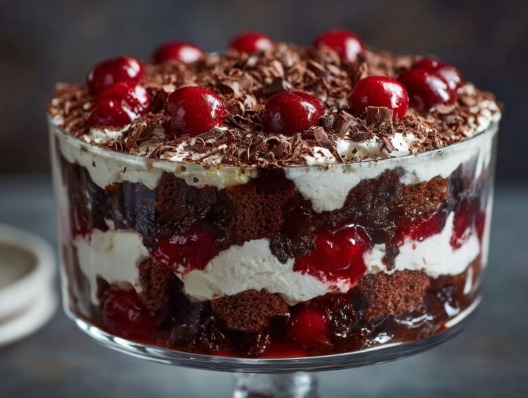 brahim a Black Forest trifle layered in a clear glass bowl vi 3ee270a1 1ceb 4ef6 86a1 5c93fdff2126 2