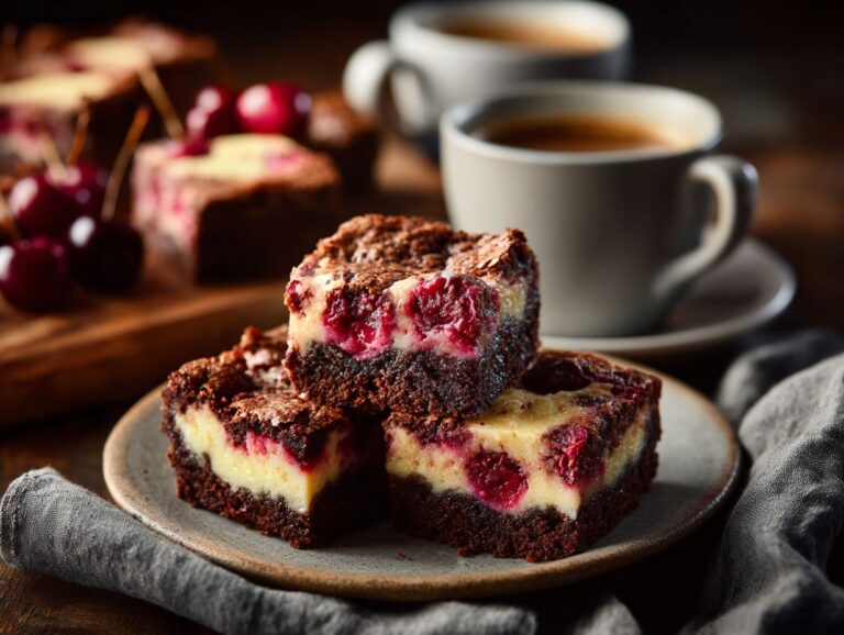 brahim a Cherry cheesecake brownies served on a dessert table 725d12d1 3e4a 44f7 9a69 be85acd548cd 0