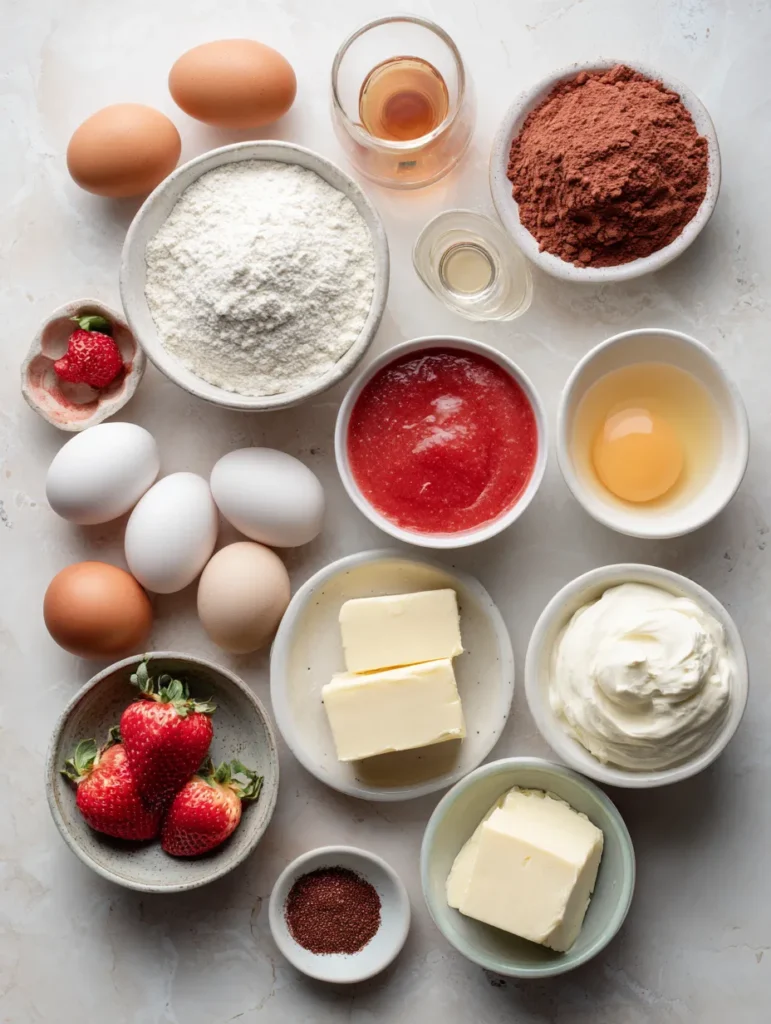 brahim a Flat lay of Neapolitan rose cake ingredients on a li 6709bc85 3178 4bea 8302 c2559da35390 1