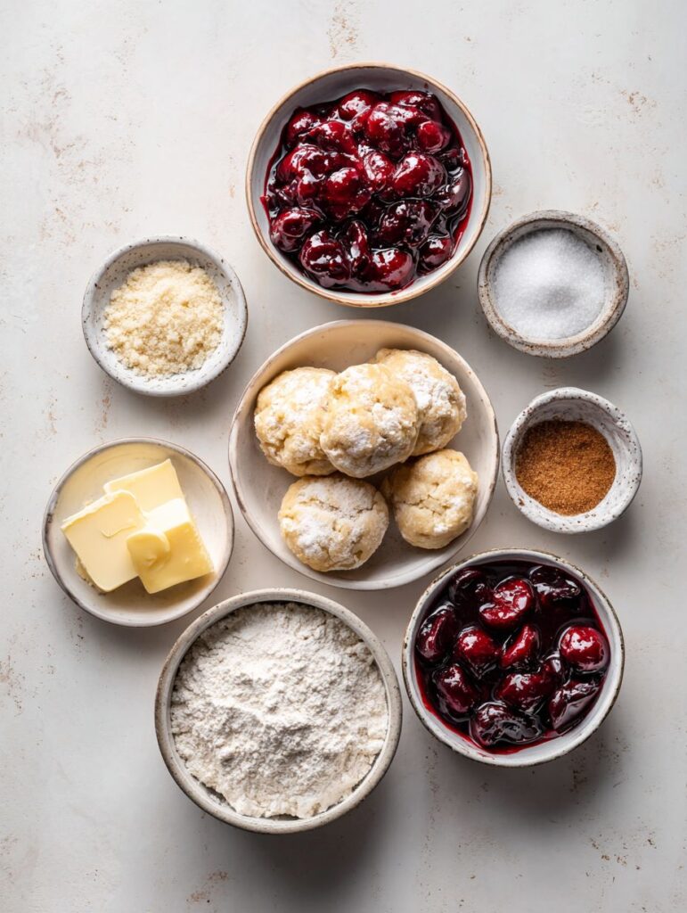 Cherry Pie Bombs – Crispy, Gooey, and Impossible to Resist 6 brahim a Flat lay of cherry pie bomb ingredients on a light m d8cddbd3 0c98 42d4 9694 fd203becbfca 2