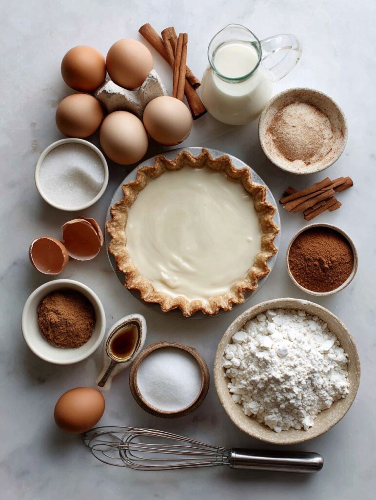 brahim a Flat lay of cinnamon vanilla custard pie ingredients 46d717ee 3cbc 4c6f aaa3 805f535b0711 1