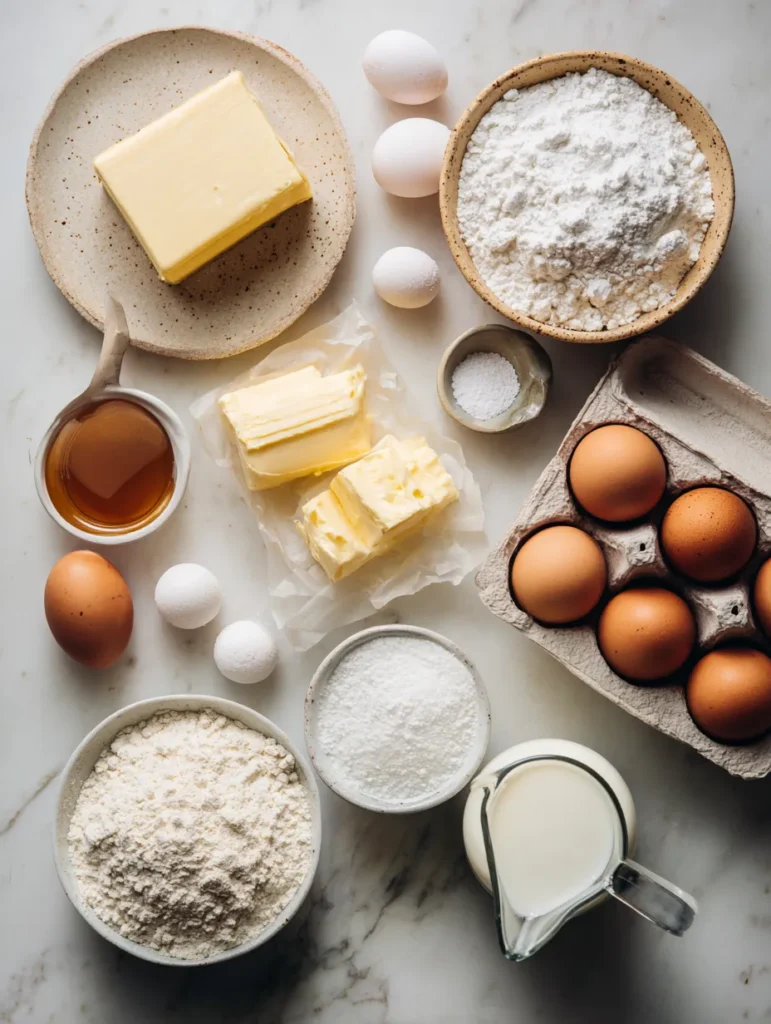 brahim a Flat lay of classic American cake ingredients on lig 88e0e59b d674 4dc6 aa5f bb9825b71571 1
