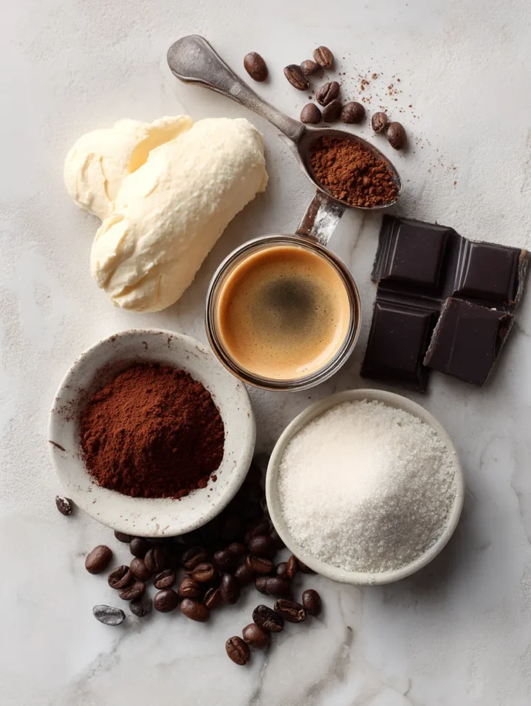 Coffee Dessert Recipes - Rich, Cozy & Perfect for Coffee Lovers 6 brahim a Flat lay of coffee dessert ingredients on a light ma 886142cd f3d4 444b b214 d4ad03011641 3
