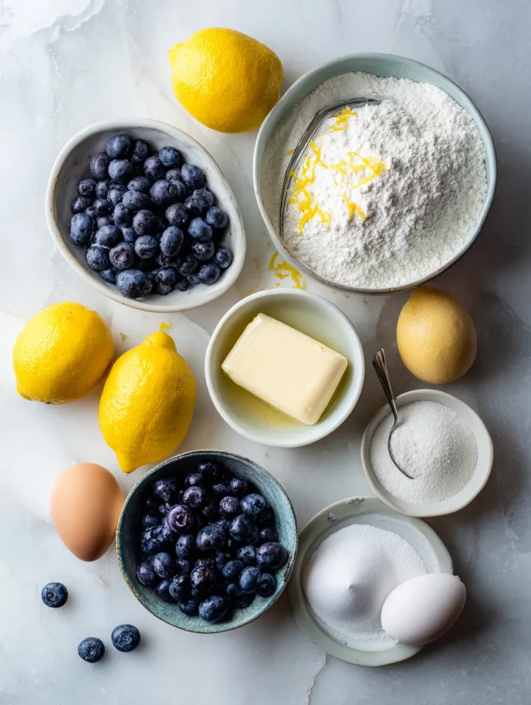 brahim a Flat lay of lemon blueberry cake ingredients on a li d595bbfe d82f 4e23 86f5 46c9b41e0a87 2