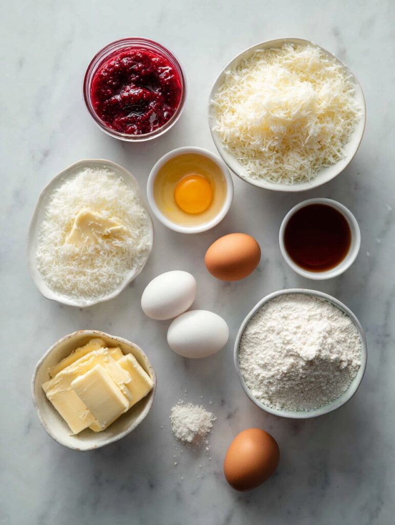 Raspberry Coconut Bars - Sweet, Tangy, and Perfectly Chewy 6 brahim a Flat lay of raspberry coconut bar ingredients on a l ab000c43 73c0 44b2 9d92 3d59eff3b2eb 1