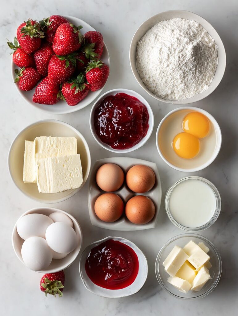 brahim a Flat lay of strawberry shortcake cheesecake roll ing a24e4862 b05c 4200 9c9f f9fc16cf4eda 1