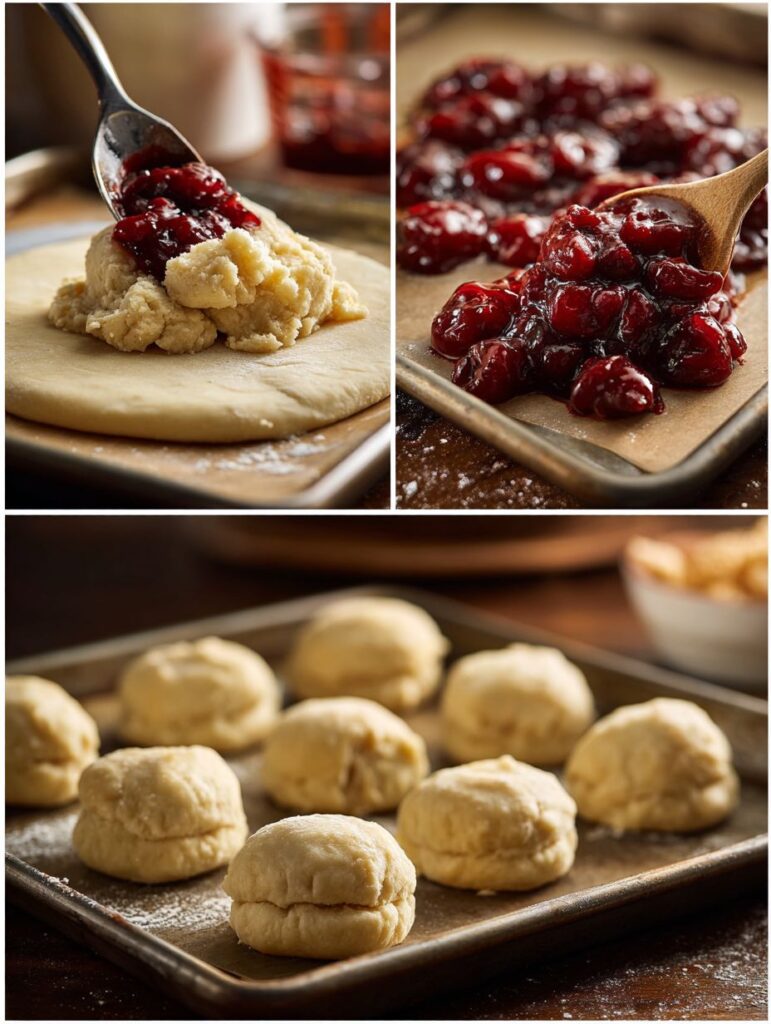 Cherry Pie Bombs – Crispy, Gooey, and Impossible to Resist 7 brahim a Four step baking process in one frame flattening bis 0acefb31 b798 4ff8 81bf 152b7660640a 2