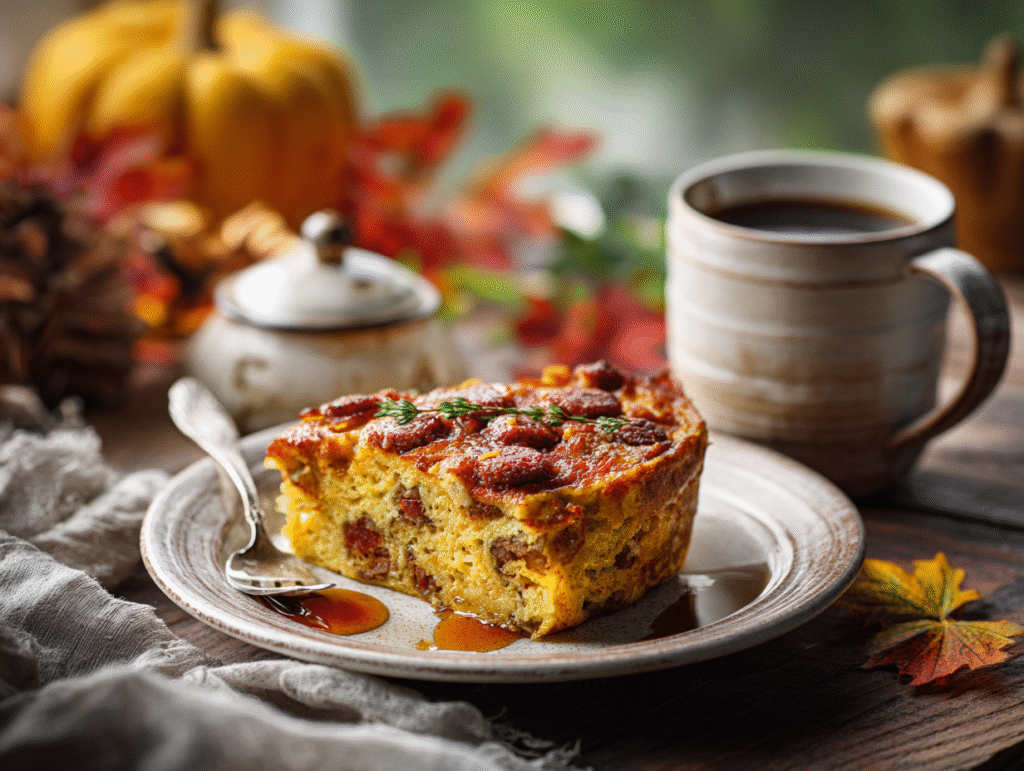 brahim a Pancake sausage casserole served on a plate with map 17dba294 8ac6 40f8 a309 e626cd8f42f1 3