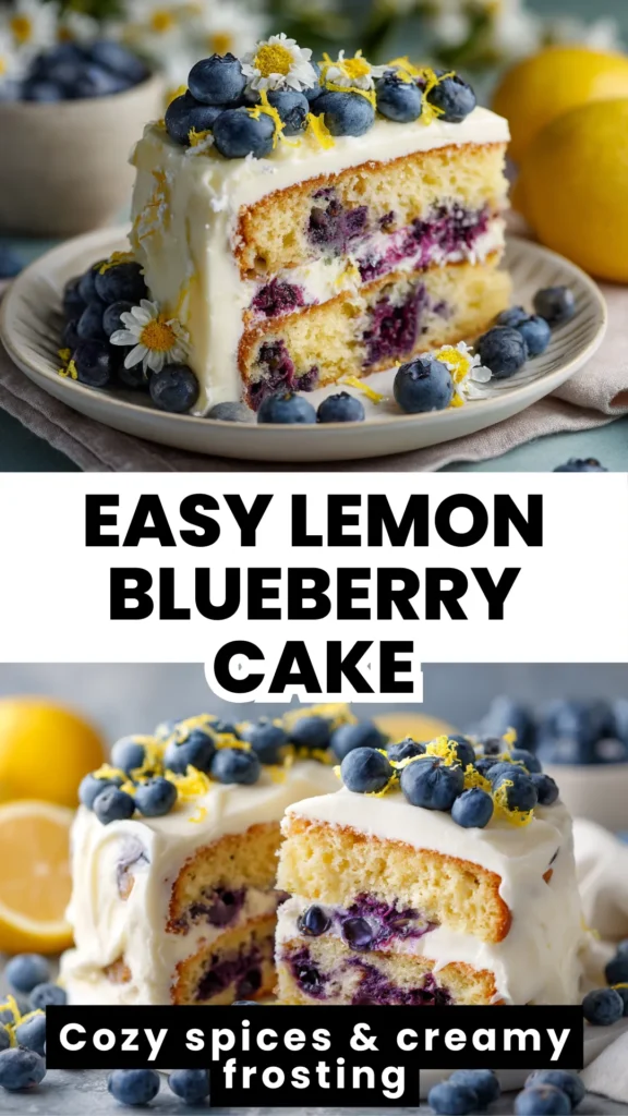 lemon blueberry cake cream cheese frosting