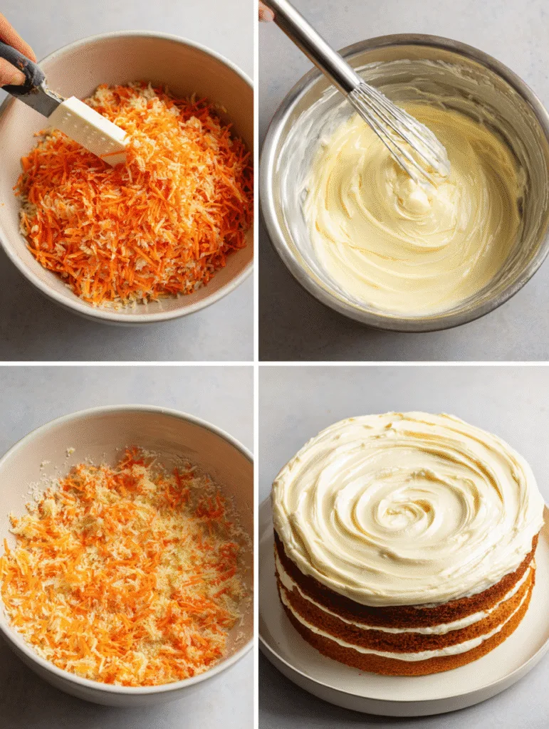 brahim a 4 step collage showing grating carrots mixing batter 2adfeb2f 82b8 476f a8f4 7fb976e2bb34 2