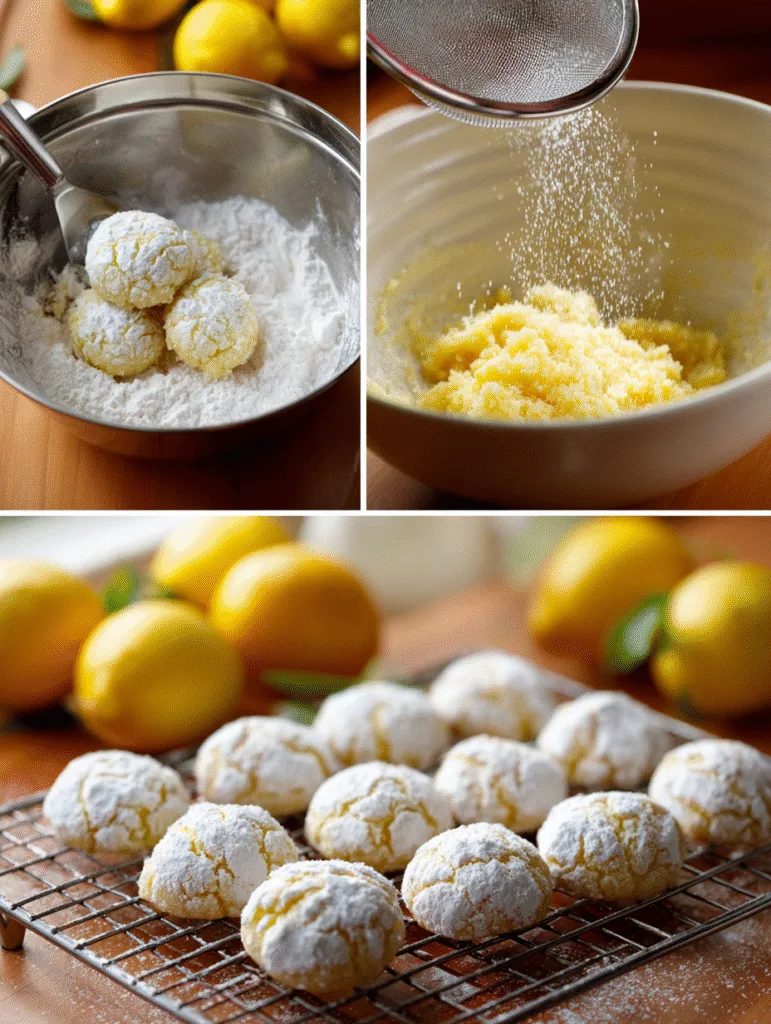 brahim a 4 step collage showing how to make lemon crinkle coo 31999fdf 6d2a 45b1 aef4 38ee124a524b 2