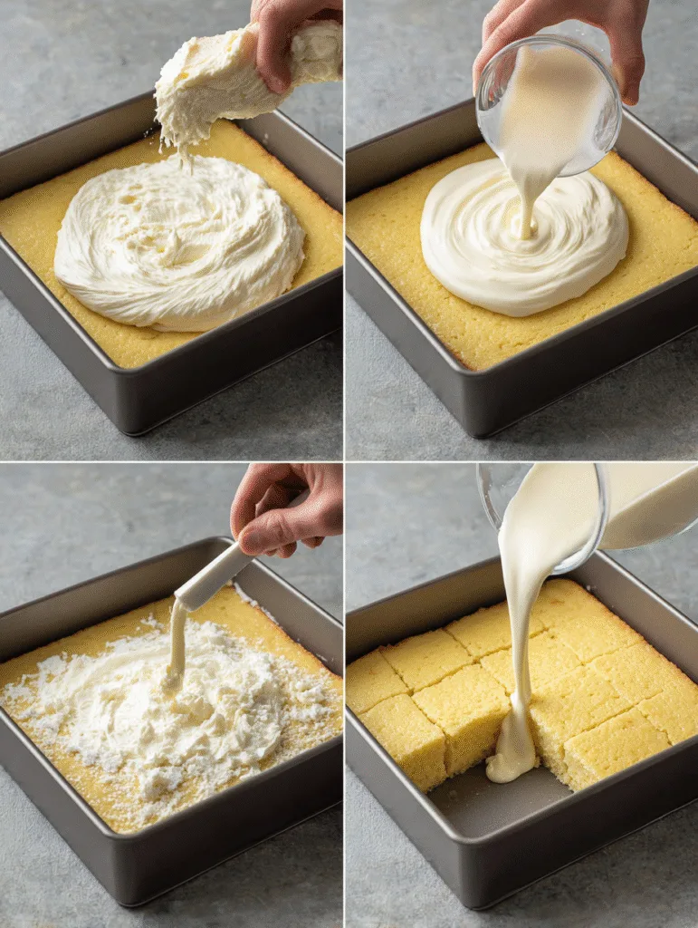 brahim a 4 step collage showing pressing cake mix dough into 0e41daa3 17cd 49b5 ba05 fe29d0c70690 2