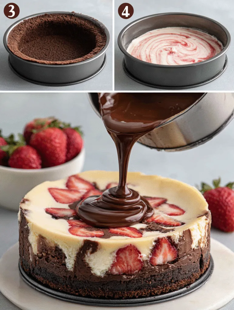 brahim a 4 step collage showing cheesecake process preparing 0feae479 ea8a 45a1 97a9 1801bf6a25e2 0