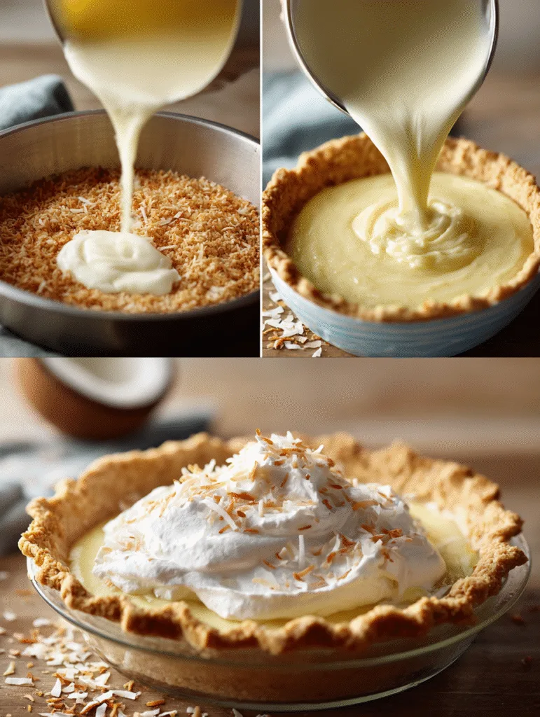 brahim a 4 step collage showing gluten free coconut cream pie d4ad2f8a 77a4 4af2 81c2 e7c841e236cc 0