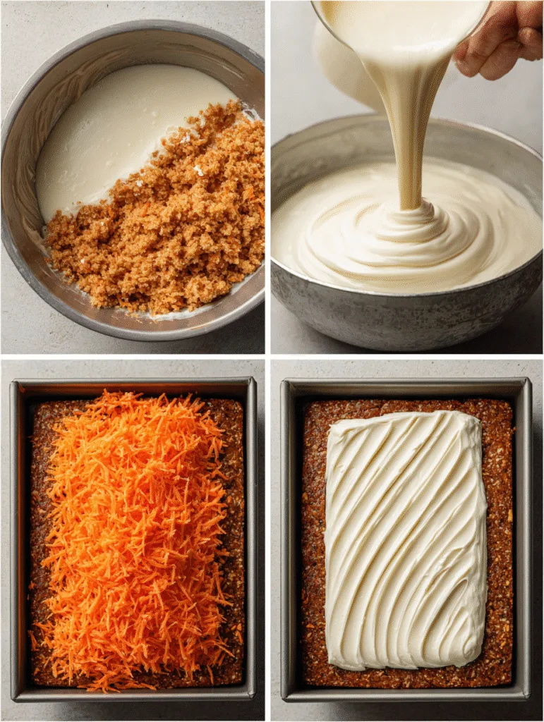 brahim a 4 step collage showing how to make carrot cake bars f1cf8650 9cc2 46c8 96b9 60a6863f28b1 2