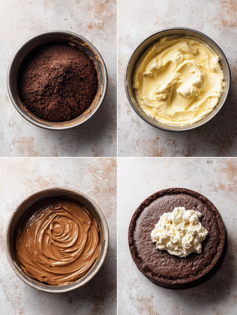 brahim a 4 step collage showing how to make chocolate gooey b 194694a5 9f36 4e0f 944b 3d8cd0d14e63 0