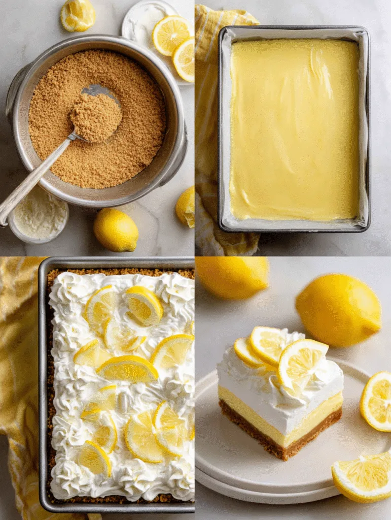 brahim a 4 step collage showing how to make no bake lemon che 2a76165b 49b5 46b1 99f7 68b37f65546a 2