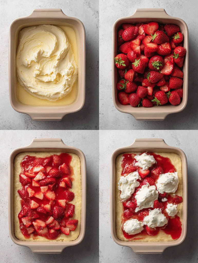 brahim a 4 step collage showing mixing cake batter adding str 8ff5e7eb b857 404a 95b9 819e66955926 1