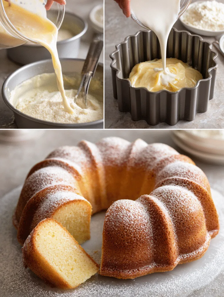 Classic Vanilla Bundt Cake with a Buttery Crumb (Soft, Elegant & Timeless Dessert) 3 brahim a 4 step collage showing vanilla bundt cake process mi 9e651f81 e3ec 4944 bd7d f6eabad6711d 0