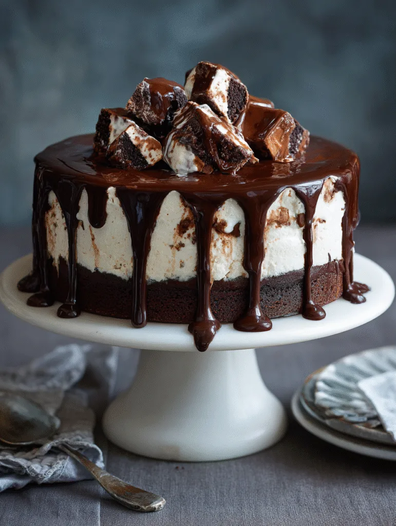 Frozen Brownie Ice Cream Cake 4 brahim a A frozen brownie ice cream cake with chocolate ganac 05e421e2 710f 40a6 a314 6c105e7df6f2 1