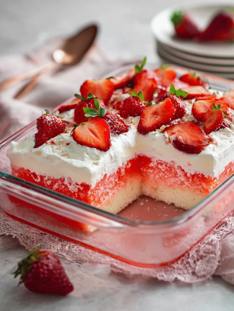 brahim a A strawberry jello poke cake with creamy white toppi 516bf3b7 16c7 4f6a bef5 6f78d471ad86 2