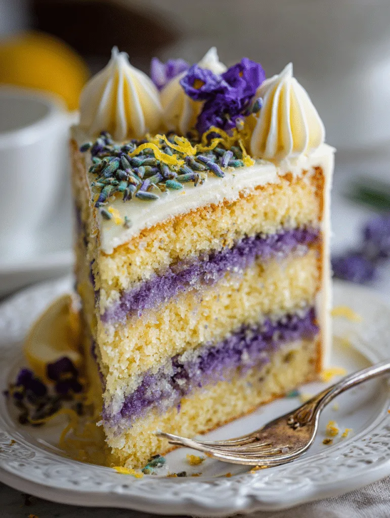 Lemon Lavender Cake 4 brahim a Close up slice of lemon lavender cake showing soft y 5b3eee20 fe5a 4c9d b4f0 5620fa1920be 2
